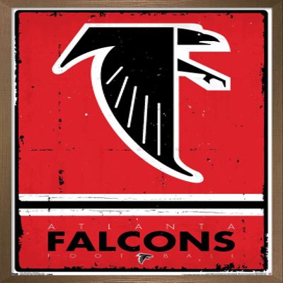 NFL Atlanta Falcons - Retro Logo 15 Wall Poster, 22.4L" x 14.7W", Bronze Framed Version