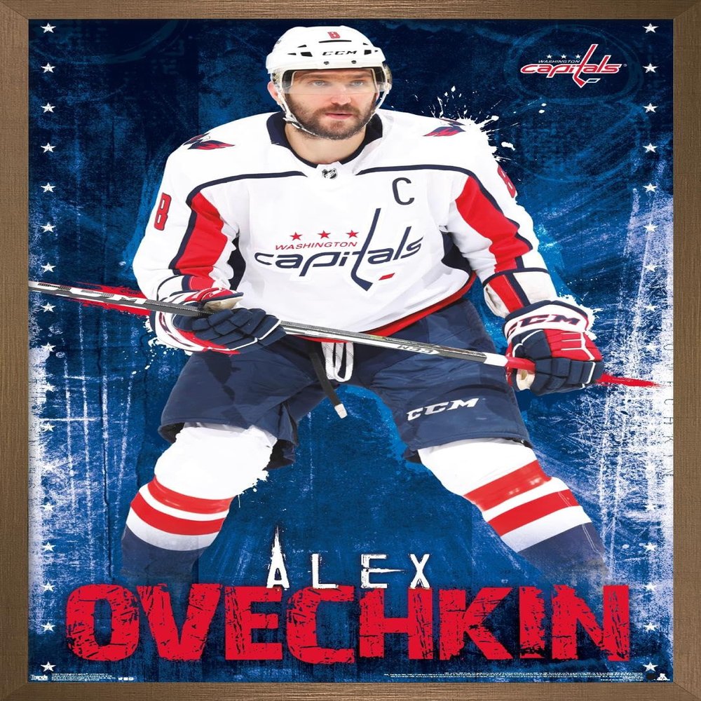 NHL Washington Capitals - Alex Ovechkin 17 Wall Poster, 34L" x 22.4W", Bronze Framed Version