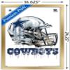 Trends International NFL Dallas Cowboys - Drip Helmet 20 Wall Poster, 14.725" x 22.375", Gold Framed Version view 3