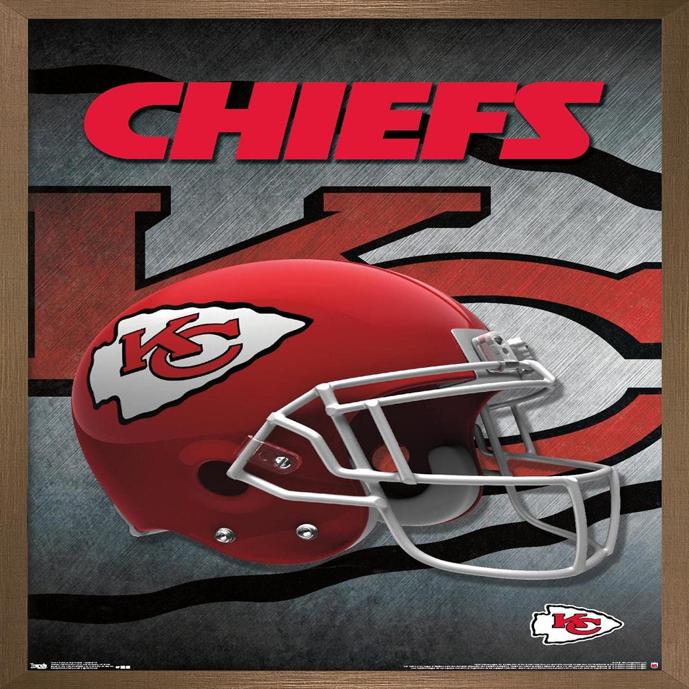 Trends International NFL Kansas City Chiefs - Helmet 16 Wall Poster, 22.375" x 34", Bronze Framed Version