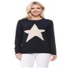 YEMAK Women's Pullover Sweater  Long Sleeve Crewneck Cute Star Knitted Top Sweaters MK3506STAR-NAVY/OATMEAL-L view 1