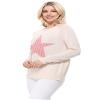 YEMAK Women's Pullover Sweater  Long Sleeve Crewneck Cute Star Knitted Top Sweaters MK3506STAR-NAVY/OATMEAL-L view 3