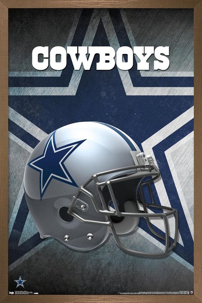Trends International NFL Dallas Cowboys - Helmet 16 Wall Poster, 14.725" x 22.375", Bronze Framed Version