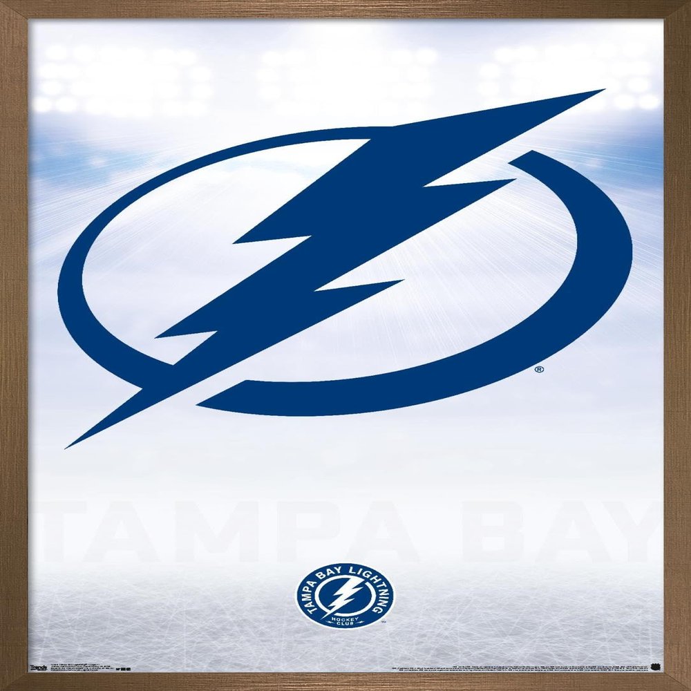 Trends International NHL Tampa Bay Lightning - Logo 17 Wall Poster, 22.375" x 34", Bronze Framed Version