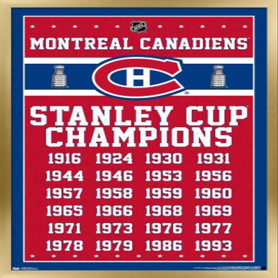 Trends International NHL Montreal Canadiens Champions 13 Wall Poster, 14.725" x 22.375", Gold Framed Version