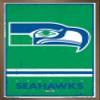 NFL Seattle Seahawks - Retro Logo 15 Wall Poster, 22.4L" x 14.7W", Bronze Framed Version view 1