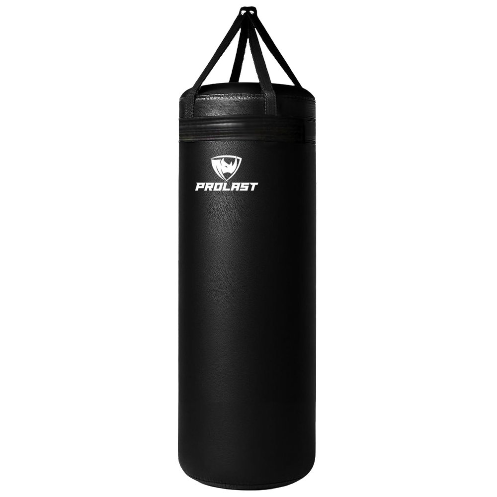 PROLAST Extra Large Heavy Punching Kicking Bag for Adults, Boxing, MMA, Martial Arts, Muay Thai, Strength Training Equipment, Filled, 5ft, 250 lbs, Rhino Logo, XXL Black