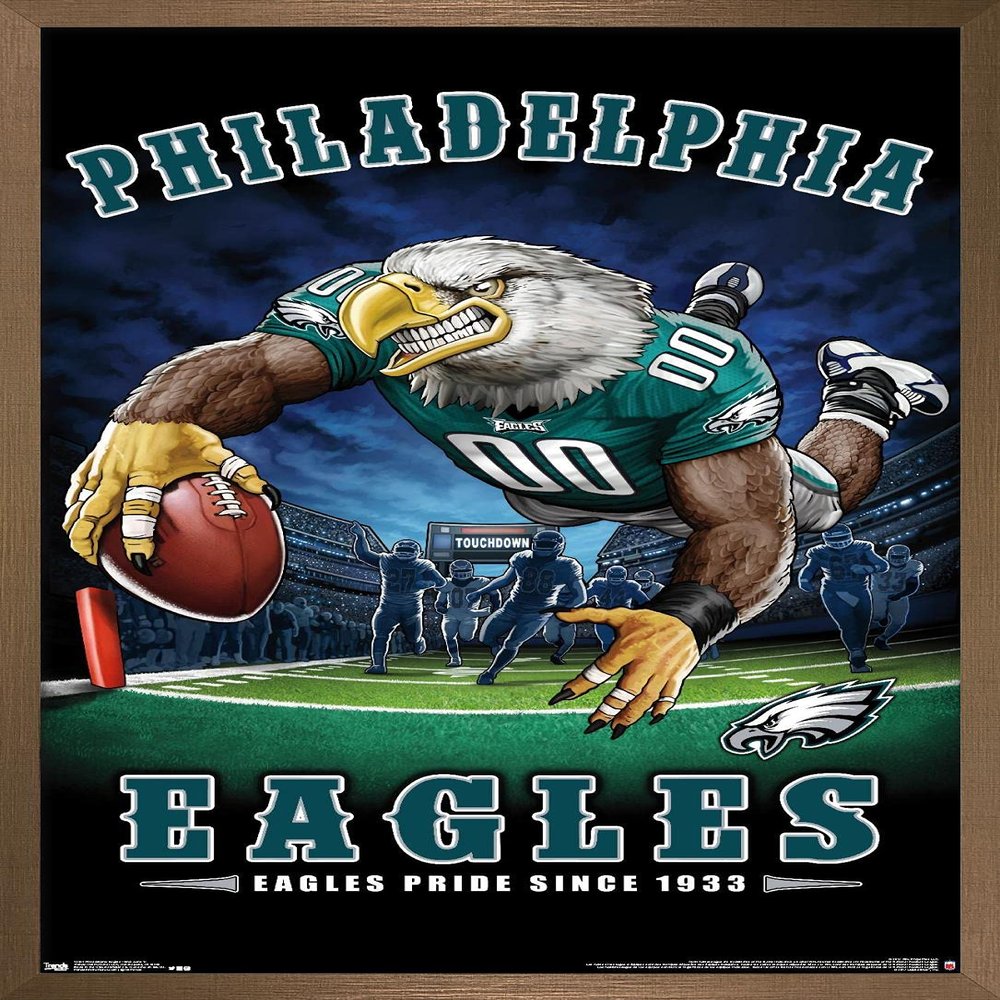Trends International NFL Philadelphia Eagles - End Zone 17 Wall Poster, 14.725" x 22.375", Bronze Framed Version