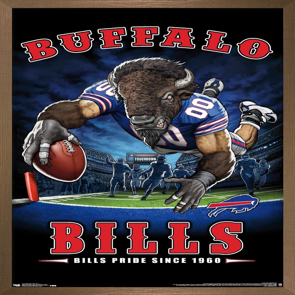 Trends International NFL Buffalo Bills - End Zone 17 Wall Poster, 22.375" x 34", Bronze Framed Version