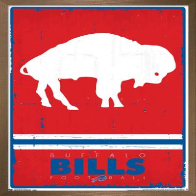 NFL Buffalo Bills - Retro Logo 15 Wall Poster, 22.4L" x 14.7W", Bronze Framed Version