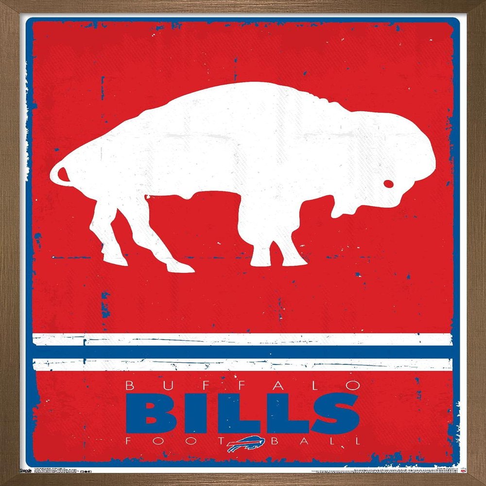 NFL Buffalo Bills - Retro Logo 15 Wall Poster, 22.4L" x 14.7W", Bronze Framed Version