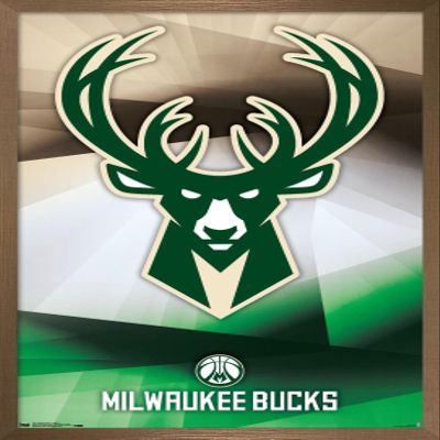 Trends International NBA Milwaukee Bucks - Logo 16 Wall Poster, 14.725" x 22.375", Bronze Framed Version