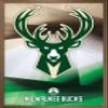 Trends International NBA Milwaukee Bucks - Logo 16 Wall Poster, 14.725" x 22.375", Bronze Framed Version view 1