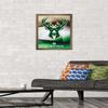 Trends International NBA Milwaukee Bucks - Logo 16 Wall Poster, 14.725" x 22.375", Bronze Framed Version view 2