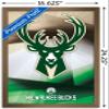 Trends International NBA Milwaukee Bucks - Logo 16 Wall Poster, 14.725" x 22.375", Bronze Framed Version view 3
