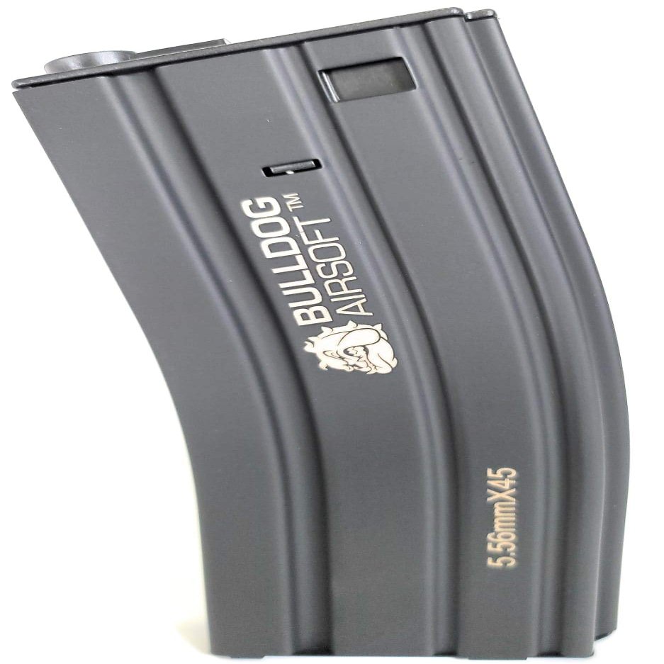 BULLDOG AIRSOFT M4 Mags [Hi-Cap/Mid-Cap] Magazine for M4/M16 Series Airsoft AEG Rifles (300rd Metal Black - x1)
