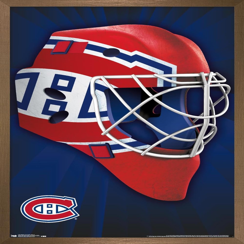 Trends International NHL Montreal Canadiens - Mask 16 Wall Poster, 22.375" x 34", Bronze Framed Version