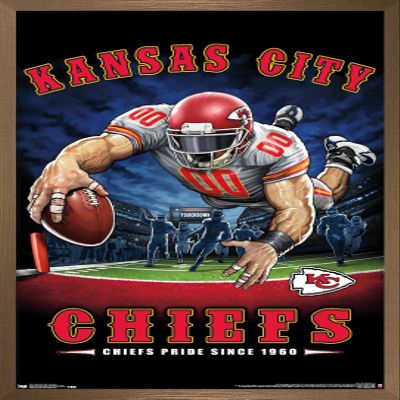 Trends International NFL Kansas City Chiefs - End Zone 17 Wall Poster, 22.375" x 34", Bronze Framed Version