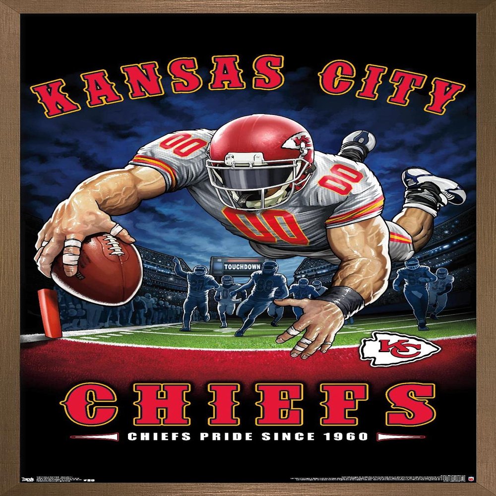 Trends International NFL Kansas City Chiefs - End Zone 17 Wall Poster, 22.375" x 34", Bronze Framed Version