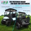 10L0L 4 Passenger Golf Cart Driving Enclosure for Club Car Precedent with Short Roof Up to 57", 4-Sided Clear Window 600D Rain Cover All Weather Windproof Waterproof-Black view 2
