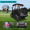 10L0L 4 Passenger Golf Cart Driving Enclosure for Club Car Precedent with Short Roof Up to 57", 4-Sided Clear Window 600D Rain Cover All Weather Windproof Waterproof-Black view 3
