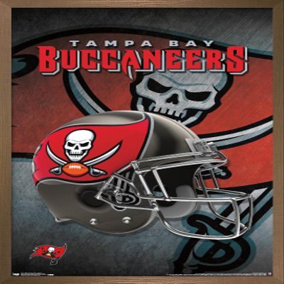 Trends International NFL Tampa Bay Buccaneers - Helmet 16 Wall Poster, 22.375" x 34", Bronze Framed Version