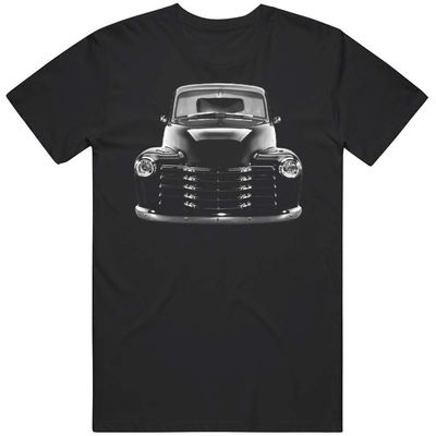 1952 Chevy 3100 Front View Silhouette Pick Up Truck T Shirt S Black