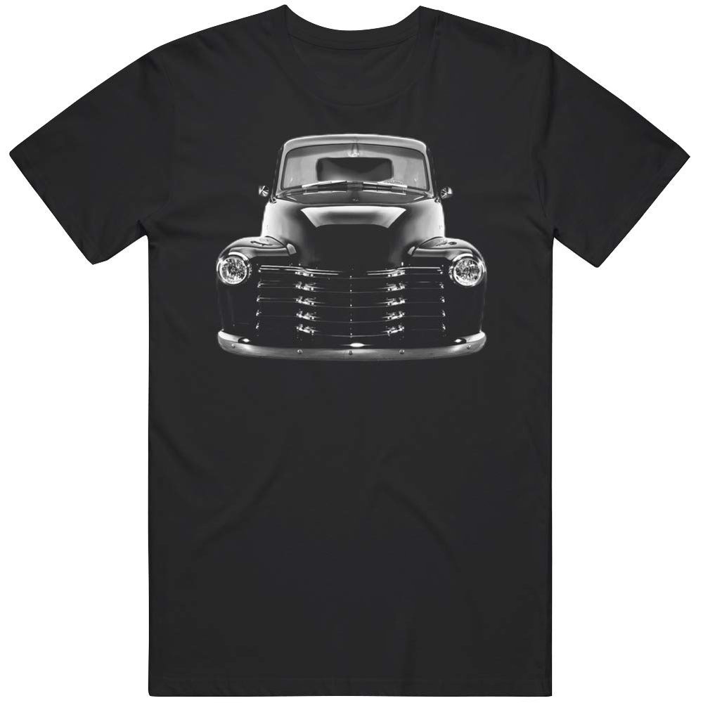 1952 Chevy 3100 Front View Silhouette Pick Up Truck T Shirt S Black