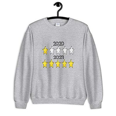 2020 Vs 2021 Review, One Star Rating Vs 5 Stars, Very Bad Vs Very Nice, Would Not Recommend Vs Would be, Unisex Sweatshirt Sport Grey