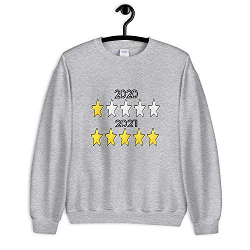 2020 Vs 2021 Review, One Star Rating Vs 5 Stars, Very Bad Vs Very Nice, Would Not Recommend Vs Would be, Unisex Sweatshirt Sport Grey