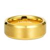 TRUMIUM 8MM Mens 24K Gold Plated Wedding Bands Tungsten Ring Engraved I Love You Beveled Edge Brushed Matte Comfort Fit Size 12 view 3