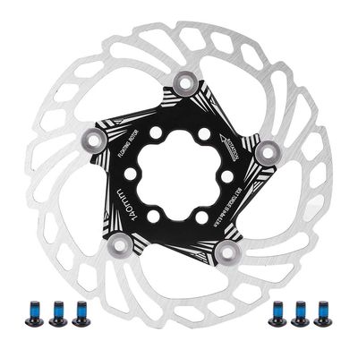 VGEBY Floating Brake Disc, 140mm Floating Disc Brake Rotor Six Screws Mountain Brake Pad Floating Cooling Rotors 5 Stud Cycling Accessory(Black) And Spare Parts