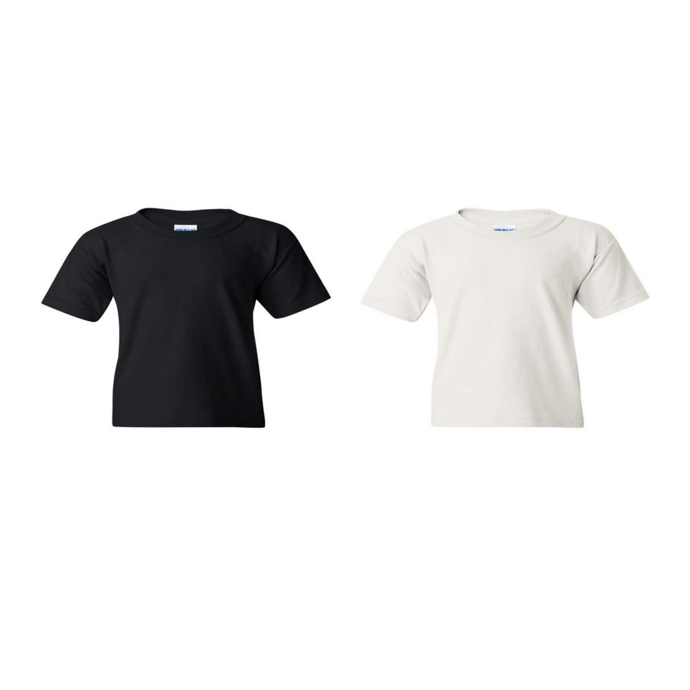 Gildan unisex child Cotton Youth Pack fashion t shirts, Black/White, X-Large US