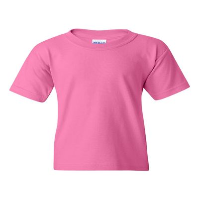 Gildan unisex child Heavy Cotton Youth Pack fashion t shirts, Azalea/White, Small US