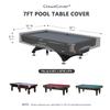 Pool Table Cover 7ft,Heavy Duty 600D Canvas Cloth,7 Foot Billiards Table Covers,Waterproof Tear-Resistant Scratch-Proof,Indoor Outdoor Protection Accessories,92Lx52Wx8H Inch-Light Grey view 2