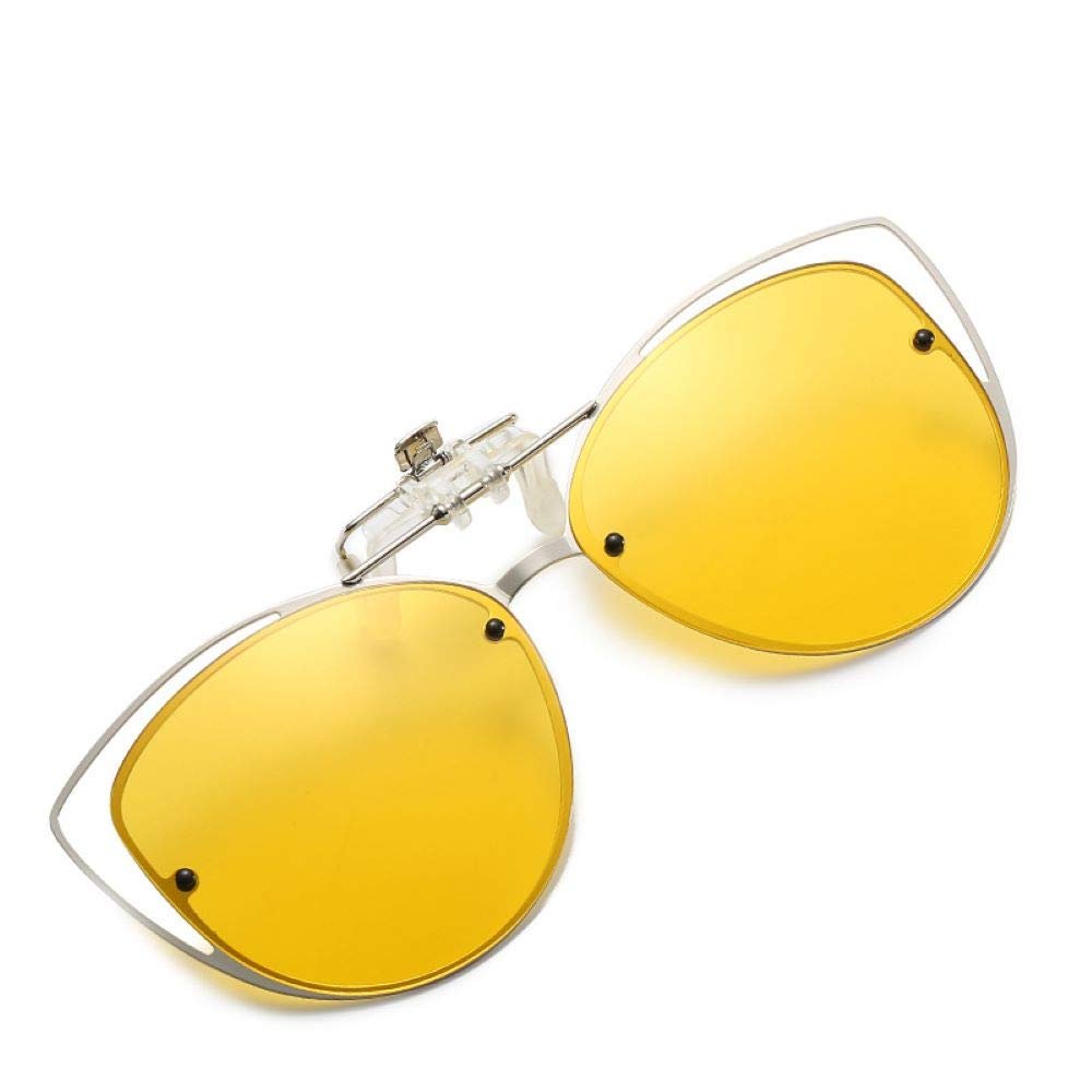FEISEDY Womens Polarized Cat Eye Clip-on Sunglasses with Flip up Function for Glasses B2670