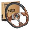 10L0L Golf Cart Steering Wheel for Yamaha, EZGO TXT/RXV/Valor, Club Car DS/Precedent/Onward/Tempo Golf Carts (Brown) view 1