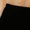 GOOCHEER Kids Toddler Little Baby Girl Fall Winter Velvet Bell Bottom Flare Pants Ruffle Leggings Trousers (Velvet-Black, 3-4Years) view 2