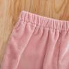 GOOCHEER Kids Toddler Little Baby Girl Fall Winter Velvet Bell Bottom Flare Pants Ruffle Leggings Trousers (Velvet-Pink, 2-3Years) view 2