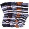 FNOVCO Mens Fuzzy Slipper Fluffy Socks Winter Warm Microfiber Plush Sleeping Socks 5 to 6 Pairs (5 Pairs Stripe Series 01) view 1