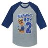 2nd Birthday Boy Paw Patrol Chase Shirt - Toddler and Kids 3/4 Sleeve Baseball Tee, Cute Party Outfit 3T Blue view 1