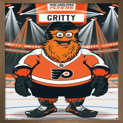 Trends International NHL Philadelphia Flyers - Gritty 19 Wall Poster, 14.725" x 22.375", Bronze Framed Version