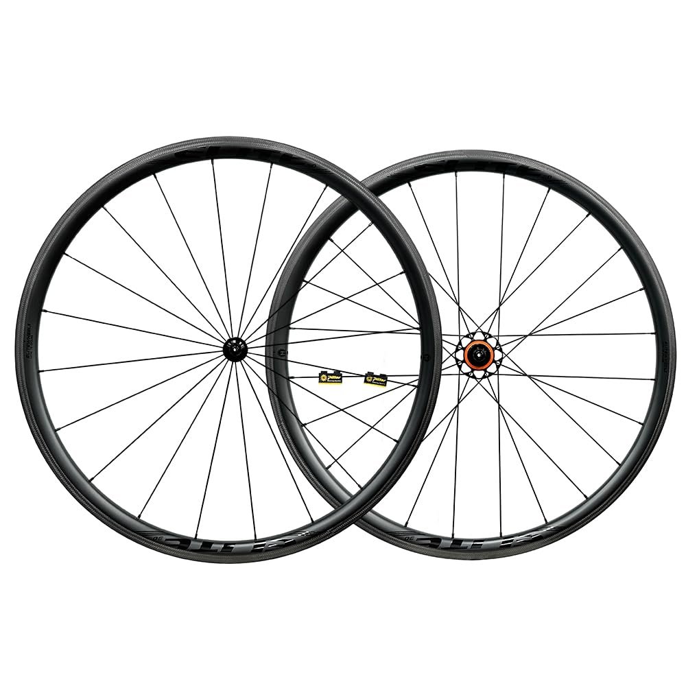 700c Road Bike Carbon Wheels Bicycle Wheelset 30mm Depth 28 Width Tubular Tubeless Cycling High TG Brake Surface Taiwan Big Frange Straight Pull 20-24 Hole Hub and Pillar 1423 Spokes