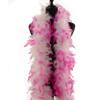 Fukang Feather Turkey Chandelle Feather Boa - 72 inch 60 Gram (White with Hot Pink Tips) view 2