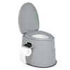 VINGLI Portable Toilet | Indoor Outdoor Commode w/Detachable Inner Bucket & Removable Paper Holder, Lightweight & Compact for Camping, Boat, Van, Emergency Use (Grey) view 1