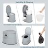 VINGLI Portable Toilet | Indoor Outdoor Commode w/Detachable Inner Bucket & Removable Paper Holder, Lightweight & Compact for Camping, Boat, Van, Emergency Use (Grey) view 3