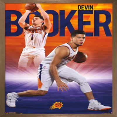 Trends International NBA Phoenix Suns - Devin Booker 18 Wall Poster, 22.4L x 14.7W, Bronze Framed Version