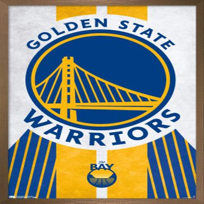 Trends International NBA Golden State Warriors - Logo 19 Wall Poster, 22.375" x 34", Bronze Framed Version