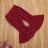 GOOCHEER Kids Toddler Little Baby Girl Fall Winter Velvet Bell Bottom Flare Pants Ruffle Leggings Trousers (Velvet-Wine Red, 2-3Years) view 3