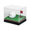 J JACKCUBE DESIGN Clear Acrylic Golf Ball Memorabilia Display Case, Dust Protection Transparent Holder Storage Box for Souvenir Golfball with Wood Base - MK650A (Wood) view 1